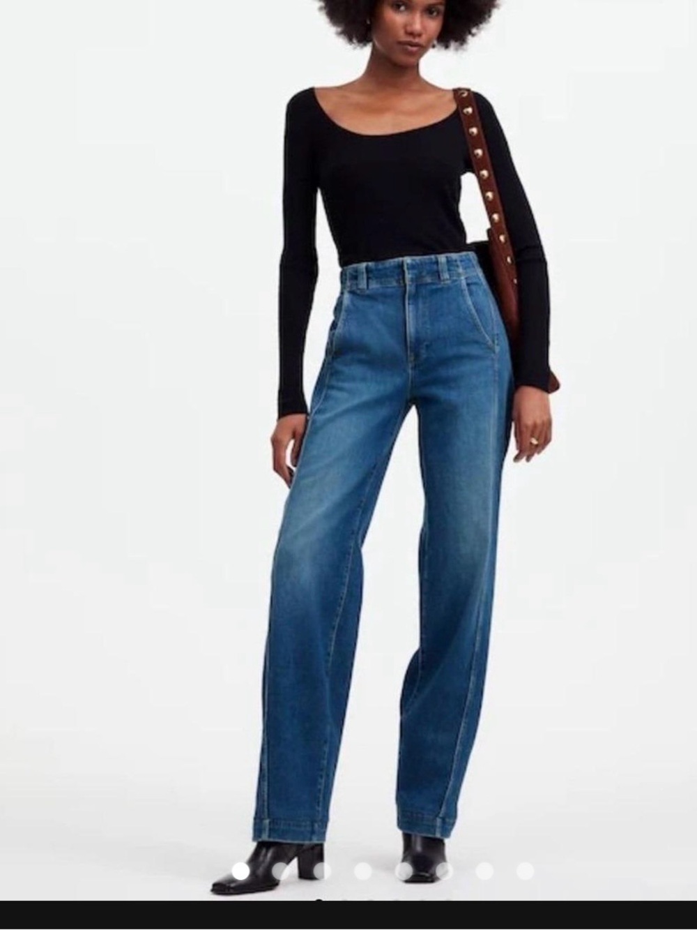 Madewell Tapered Denim Trouser Jean Size 24 Medium Wash High Rise